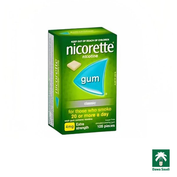 علكه نيكوريتي للإقلاع عن التدخين Nicorette gum 4 mg
