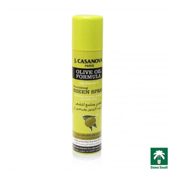 مغذي وملمع شعر كازانوفا 200 مللCasanova Hair Polish and Nourishing Spray with Vitamin E - 200 ml