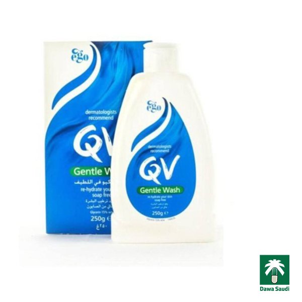 كيوفي واش بديل الصابون 250 ملل QV Gentle Wash Re-hydrates Dry Skin Soap Free, 250ml